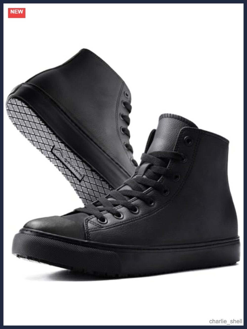 Convoe Waterproof Leather Slip Resistant Non-Slip Work Shoes High Top Food